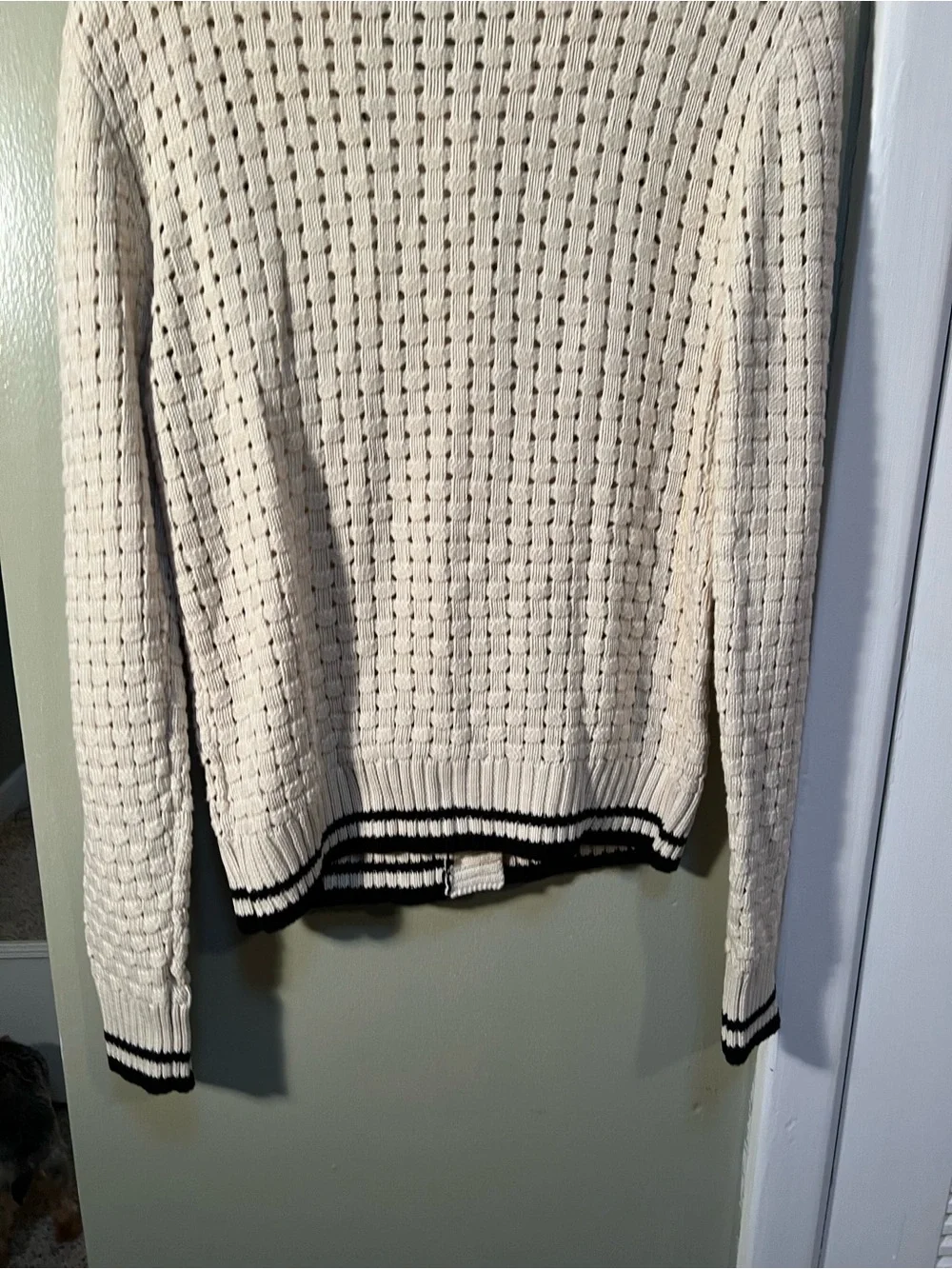 Heartloom Womens Sz Large Posey Cardi Cardigan Sweater Beige Black Marble Button